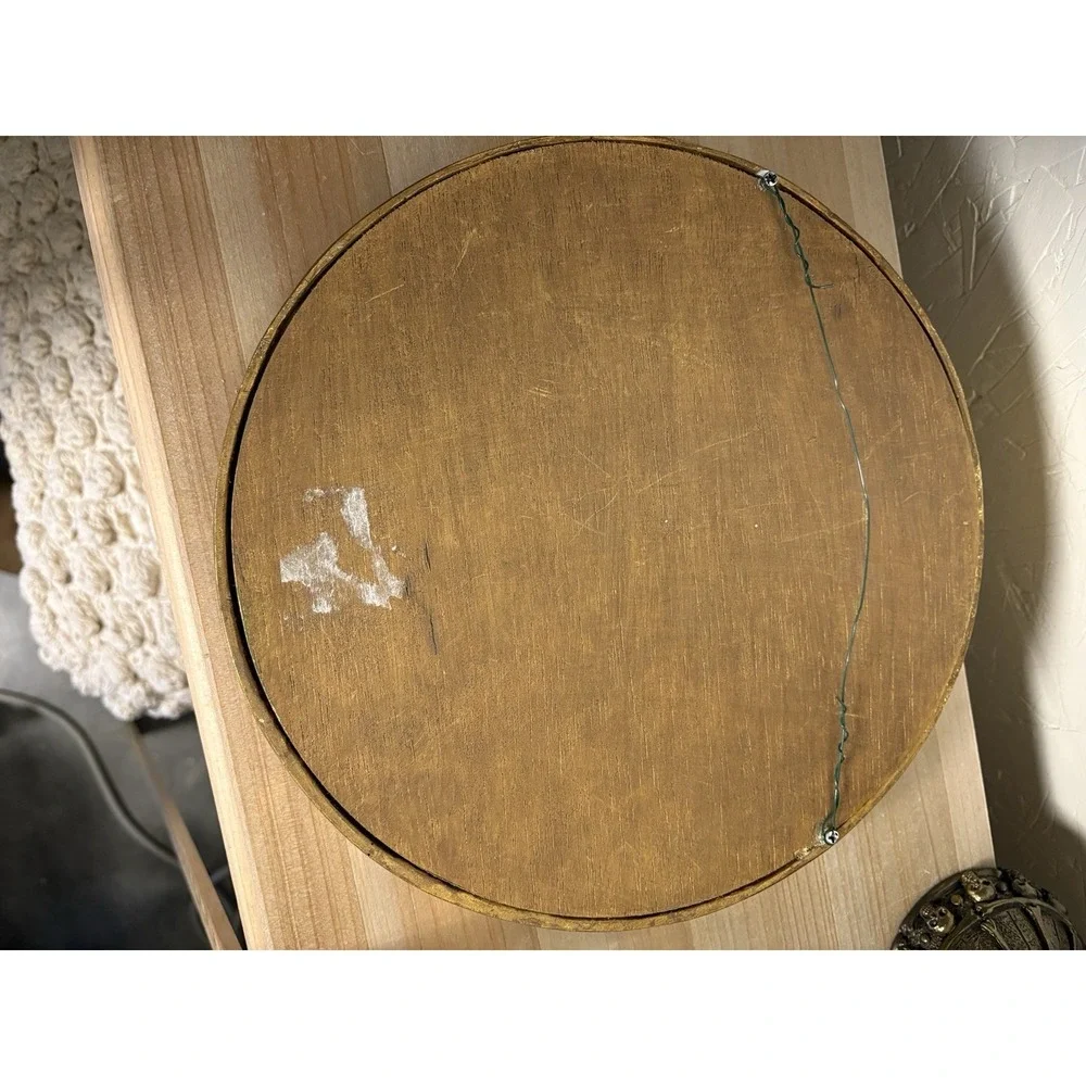 Vintage Gold Tone Medallion Round Mirror Wall Art‎ Hollywood Regency Ornate 10